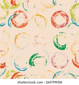 Abstract Colorful Seamless Pattern. Grunge Geometric Background. Vector Illustration 