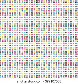 Abstract Colorful Seamless Pattern with hand drawn doodle tiny patterned squares