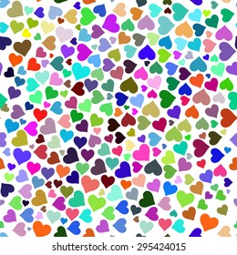 Abstract colorful seamless pattern with Hearts