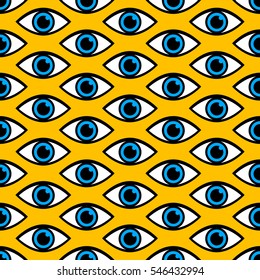 Abstrakte farbige, nahtlose Muster aus den Augen Symbole.