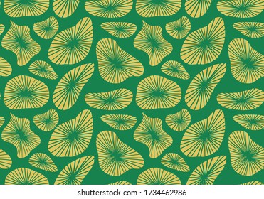 Abstract colorful seamless pattern. Mushroom-style linear objects. Hand drawn illustration for wallpaper, fabric, textile.