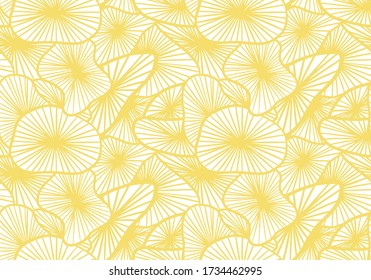 Resumen de un patrón incoloro y transparente. Objetos lineales al estilo hongo. Ilustración dibujada a mano para papel pintado, tela, textil.