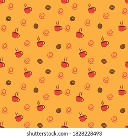 patrón colorido abstracto y transparente con objeto de elemento de taza de café natural, gráfico vectorial de fondo