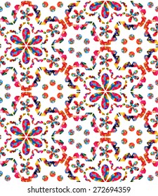 Abstract colorful seamless pattern on white background vector