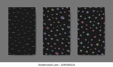 Abstract colorful seamless pattern with paint marks, traces, smudges, scribble background collection