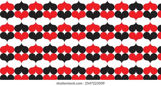 abstract colorful seamless pattern with red and black hearts for textile, creative painting. hearts pattern for print. vintage print.