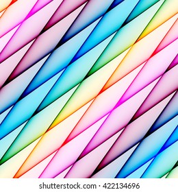 Abstract colorful seamless pattern with a relief effect. Colorful strips. Seamless diagonal colorful gradient.