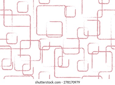 Abstract colorful seamless pattern from squares with pastel red colors. Vector illustration