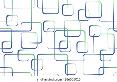 Abstract colorful seamless pattern from squares with pastel green and blue colors. Vector illustration