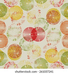 Abstract Colorful Seamless Pattern with Textured Geometric Shapes. Vector Background.