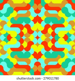 Abstract colorful seamless pattern. Vector art mosaic retro