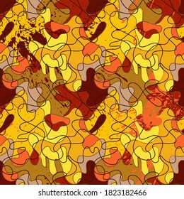 Abstract colorful seamless pattern with wave shapes.