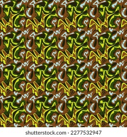 Abstract colorful seamless pattern with wave shapes