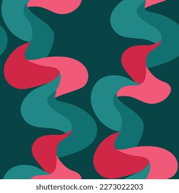 Abstract colorful seamless pattern with wavy shapes