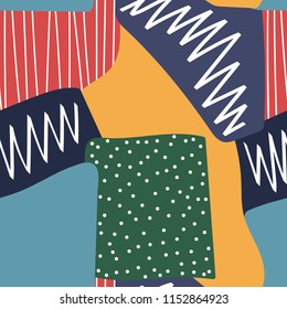 Abstract colorful seamless pattern.Vector geometric background.Textile texture