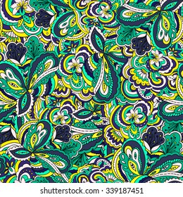 Abstract colorful seamless psychedelic pattern.