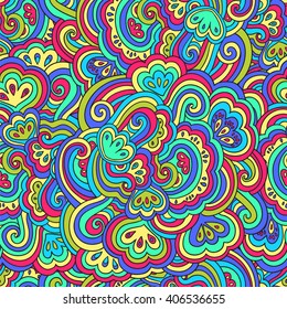Abstract colorful seamless psychedelic pattern.
