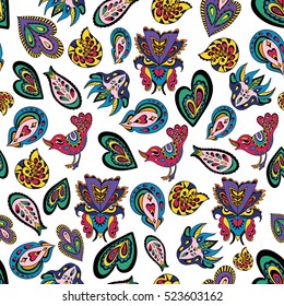 Abstract colorful seamless psychedelic pattern.