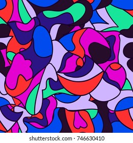 Abstract colorful seamless psychedelic pattern.