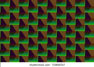 Abstract colorful seamless vector illusion in the form of steps of an endless staircase with simulated volume