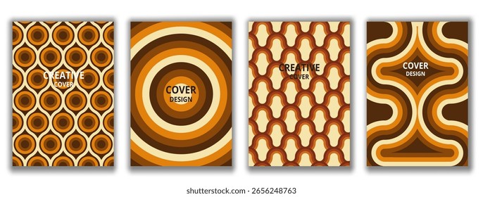 Abstractas. Colorido conjunto de fondo. Plantillas de cubierta de diseño retro, carteles, Anuncios publicitarios, folletos, volantes, cubiertas. Vector.