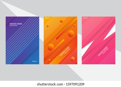 Abstract colorful set of cover design template 