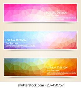 abstract colorful set of shiny polygonal banners. Vector, EPS 10