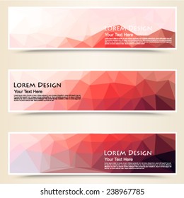 abstract colorful set of shiny polygonal banners. Vector, EPS 10 