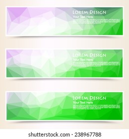 abstract colorful set of shiny polygonal banners. Vector, EPS 10 