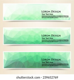 abstract colorful set of shiny polygonal banners. Vector, EPS 10