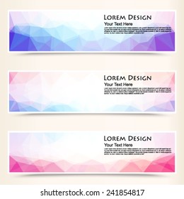 abstract colorful set of shiny polygonal banners. Vector, EPS 10