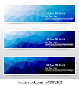 abstract colorful set of shiny polygonal banners. Vector, EPS 10