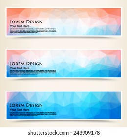 abstract colorful set of shiny polygonal banners. Vector, EPS 10