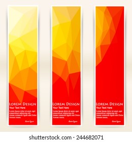 abstract colorful set of shiny polygonal vertical banners. Vector, EPS 10