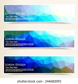 abstract colorful set of shiny polygonal banners. Vector, EPS 10 