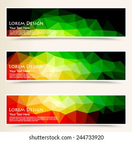 abstract colorful set of shiny polygonal banners. Vector, EPS 10