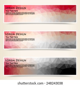 abstract colorful set of shiny polygonal banners. Vector, EPS 10 