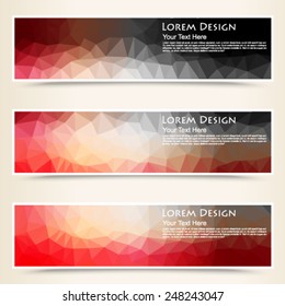 abstract colorful set of shiny polygonal banners. Vector, EPS 10 