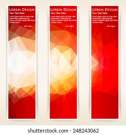 abstract colorful set of shiny polygonal banners. Vector, EPS 10