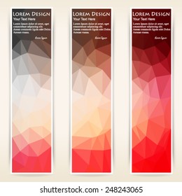 abstract colorful set of shiny polygonal banners. Vector, EPS 10