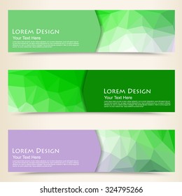 abstract colorful set of shiny polygonal banners.Vector illustration.