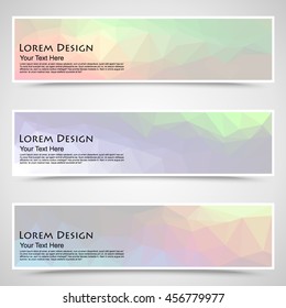 abstract colorful set of shiny polygonal banners. Vector illustration