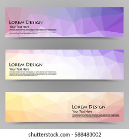 abstract colorful set of shiny polygonal banners. Vector illustration