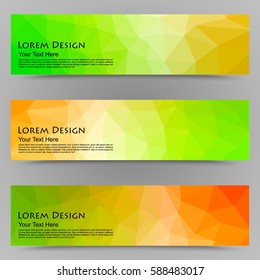 abstract colorful set of shiny polygonal banners. Vector illustration