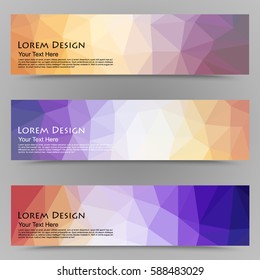 abstract colorful set of shiny polygonal banners. Vector illustration