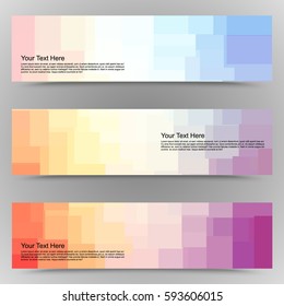 abstract colorful set of shiny polygonal banners. Vector illustration