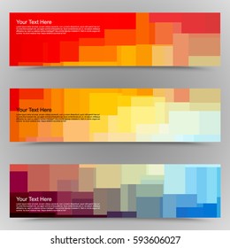 abstract colorful set of shiny polygonal banners. Vector illustration