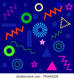 abstract colorful shape with blue background