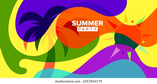 abstract colorful shape design for summer party background collection