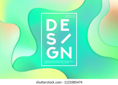 Abstract Colorful Shape and Fluid Colors Background For Poster Design. Wide Geometric Background. Simple Shapes. Eps 10 Vector.
